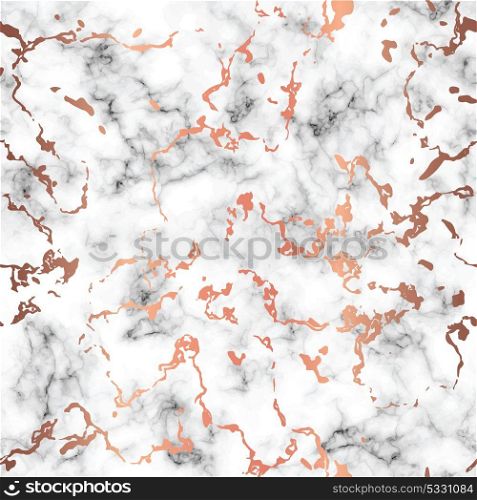 Vector marble texture design with copper splatter spots, black and white marbling surface, modern luxurious background, vector illustration