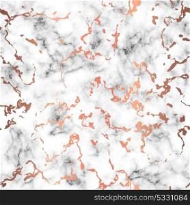 Vector marble texture design with copper splatter spots, black and white marbling surface, modern luxurious background, vector illustration