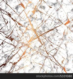 Vector marble texture design with golden splatter lines, black and white marbling surface, modern luxurious background, vector illustration
