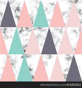 Vector marble texture design with triangles, black and white marbling surface, modern luxurious background, vector illustration
