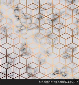 Vector marble texture, seamless pattern design with golden honecomb geometric pattern, black and white marbling surface, modern luxurious background
