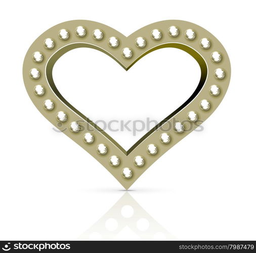 Vector marquee heart symbol. Vector marquee heart symbol with glowing light bulbs on white background