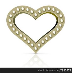 Vector marquee heart symbol. Vector marquee heart symbol with glowing light bulbs on white background