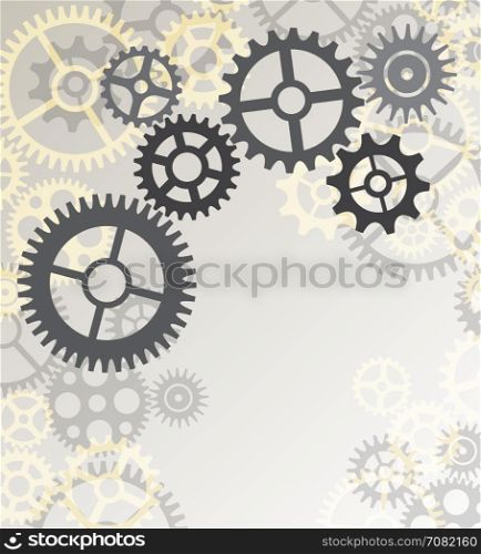 Vector mechanism cogwheels. Vector illustration mechanism cogwheels on grey background