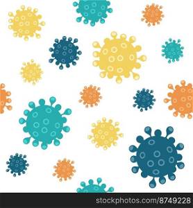 vector medical health seamless background. virus and microbe infection abstract symbols. medical microbiology seamless pattern. bacterial virus prevention illustration