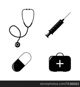 Vector medical icons isolated on white background