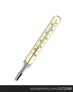 Vector medical thermometer on the white isolated background