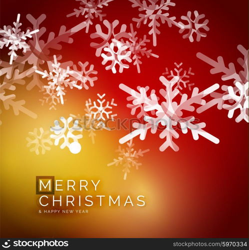 Vector Merry Christmas abstract background, snowflakes in the air. Color background for your message