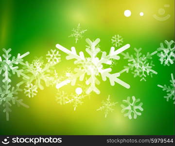 Vector Merry Christmas abstract background, snowflakes in the air. Color background for your message