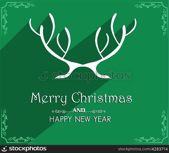 Vector Merry Christmas and Happy New Year card design