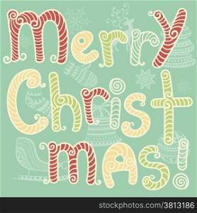 Vector Merry Christmas Greeting Card