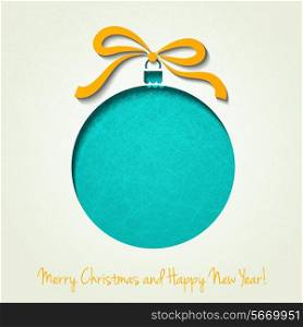 Vector Merry Christmas Paper greeting card. EPS 10