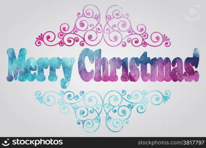 Vector Merry Christmas Watercolor Greetings