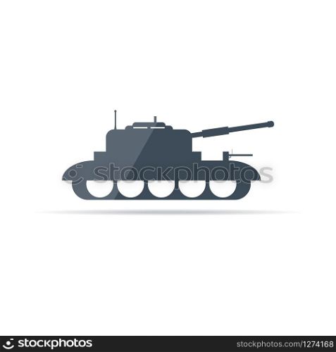 vector military vehicle icon - flat style tank
