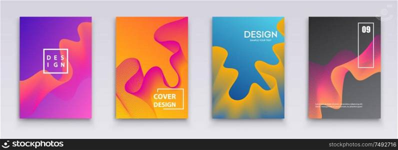 Vector Minimal covers design. Color wave gradients.. Vector Minimal covers design. Wavy color gradients.