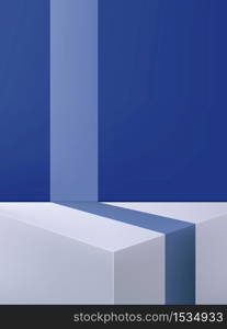 Vector Minimal Geometric Shapes Studio Shot Background, Blue