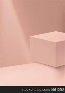 Vector Minimal Geometry Product Display Background or Platform, Pastel Pink Monochrome