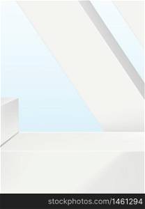 Vector Minimal Geometry Product Display Background or Platform, White and Pastel Background