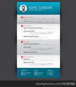 Vector minimalist cv / resume template
