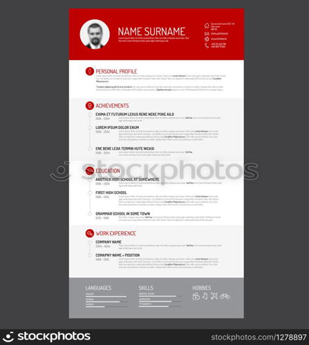 Vector minimalist cv / resume template