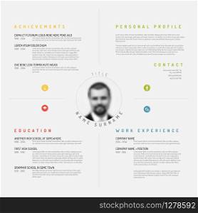 Vector minimalist cv / resume template design