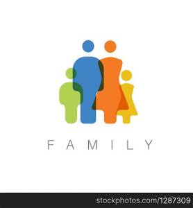 Vector minimalist family concept illustration / icon. Vector family concept illustration