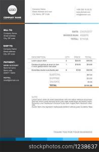 Vector minimalist invoice template design for your business / company