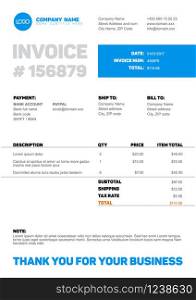 Vector minimalist invoice template design for your business / company. Invoice template