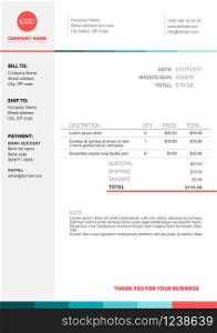 Vector minimalist invoice template design for your business / company. Invoice template