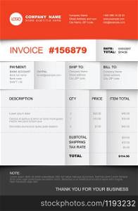 Vector minimalist invoice template design for your business / company - paper folded version