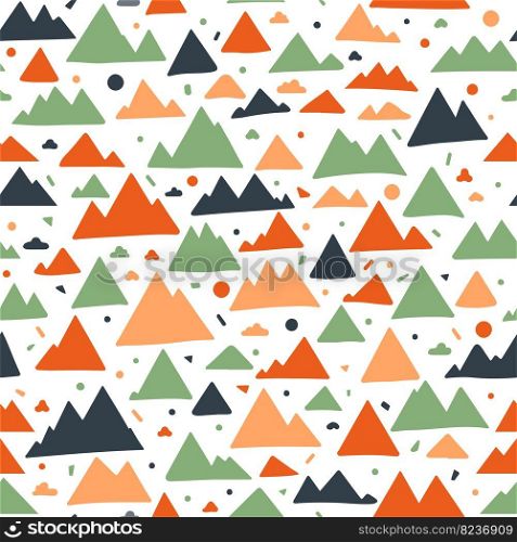 Vector Minimalist Landscape or Mountain Seamless Surface Pattern for Products or Wrapping Paper Prints.