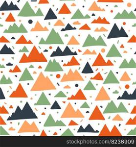 Vector Minimalist Landscape or Mountain Seamless Surface Pattern for Products or Wrapping Paper Prints.
