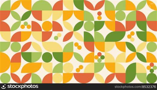 Vector minimalist pattern in mid century geometric design with circles and abstract shapes. Vintage style background, simple abstract wallpaper, retro 60’s and 70’s style.. Vector minimalist pattern in mid century geometric design with circles and abstract shapes. Vintage style background, simple abstract wallpaper, retro 60’s and 70’s style