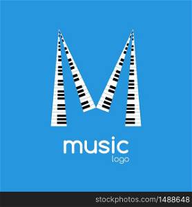 Vector minimalistic music piano logo. Music trendy symbol.. Vector minimalistic music piano logo. Music trendy symbol