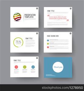 Vector minimalistic Templates for presentation slides with some sample content