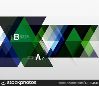 Vector minimalistic triangle design. Vector minimalistic triangle design with options
