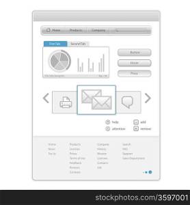 Vector minimalistic Web Page with interface control elements. EPS10 opacity