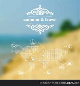 Vector mobile and web interface summer travel theme
