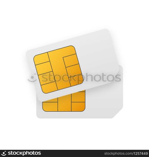Vector Mobile Cellular Phone Sim Card Chip Isolated on Background.. Vector Mobile Cellular Phone Sim Card Chip Isolated on Background