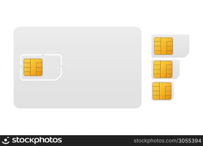 Vector Mobile Cellular Phone Sim Card Chip Isolated on Background. Vector stock illustration. Vector Mobile Cellular Phone Sim Card Chip Isolated on Background. Vector stock illustration.