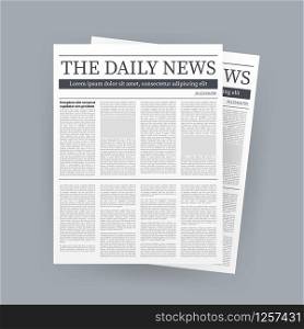 Vector mock up of a blank daily newspaper. Fully editable whole newspaper in clipping mask. Vector stock illustration. Vector mock up of a blank daily newspaper. Fully editable whole newspaper in clipping mask. Vector stock illustration,