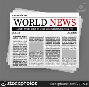 Vector mock up of a blank daily newspaper. Fully editable whole newspaper in clipping mask. Vector illustration,. Vector mock up of a blank daily newspaper. Fully editable whole newspaper in clipping mask. Vector stock illustration,