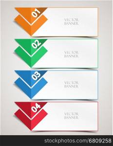 Vector modern banners. A set of modern vector banners with numbered arrows