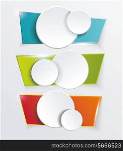 Vector modern banners or frames element design. Plastic web plates. Modern background