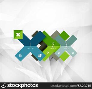 Vector modern business presentation - glossy overlapping paper pieces