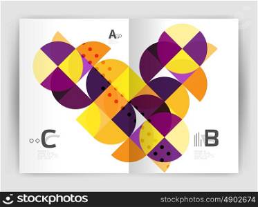 Vector modern geometric annual report cover. Modern business brochure or leaflet A4 cover template. Abstract background with color triangles, annual report print backdrop. Vector design for workflow layout, diagram, number options or web design