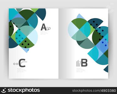 Vector modern geometric annual report cover. Modern business brochure or leaflet A4 cover template. Abstract background with color triangles, annual report print backdrop. Vector design for workflow layout, diagram, number options or web design