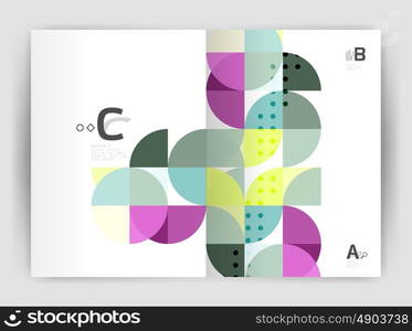 Vector modern geometric annual report cover. Modern business brochure or leaflet A4 cover template. Abstract background with color triangles, annual report print backdrop. Vector design for workflow layout, diagram, number options or web design