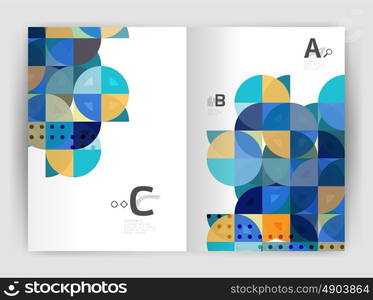 Vector modern geometric annual report cover. Modern business brochure or leaflet A4 cover template. Abstract background with color triangles, annual report print backdrop. Vector design for workflow layout, diagram, number options or web design