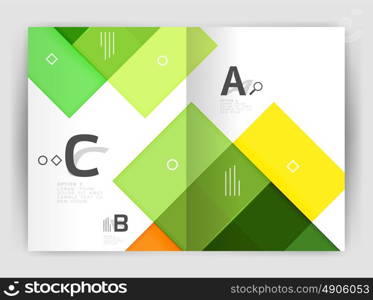 Vector modern geometrical a4 flyer brochure template. Vector modern geometrical a4 flyer brochure template, annual report print template with infographics abc options